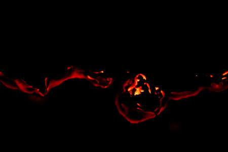 burning paper, glowing edge of paper on a black background