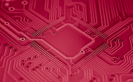 printed circuit. layout of tracks.
