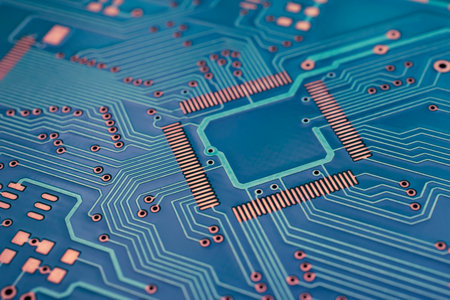 printed circuit. layout of tracks.