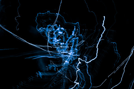 broken lines of light in the dark