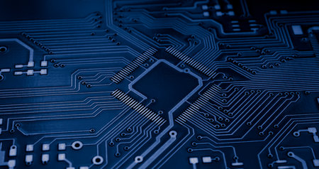 printed circuit. layout of tracks. PCB electronic
