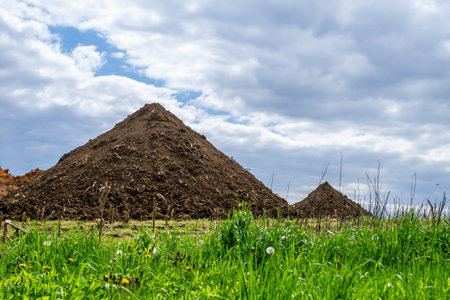 a pile of earth piled up from excavations