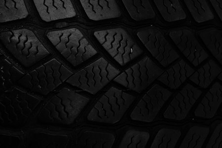 tire tread, tire traces backgroundの写真素材