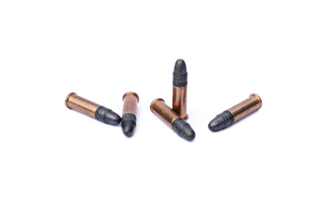 rimfire sporting and Olympic cartridge. .22 Long Rifle for sporting weapons, 5.6 Ã 15 mm Rの写真素材