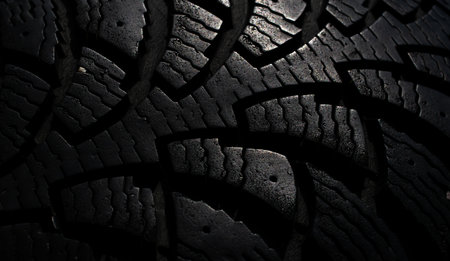 tire tread, tire traces backgroundの写真素材