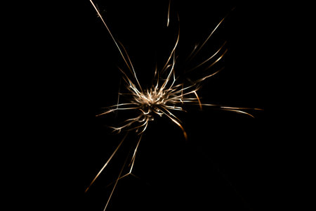 sparks glowing in the darkの写真素材