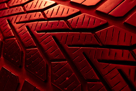 red tire tread, tire traces backgroundの写真素材