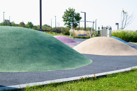 educational playground for children on a sunny dayの写真素材