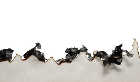 burning paper, glowing edge of paperの写真素材