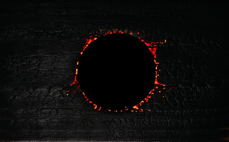 glowing board, burning wood, background