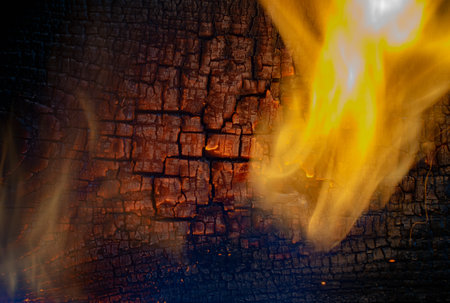 glowing board, burning wood, backgroundの写真素材