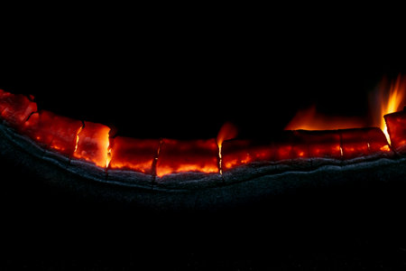 glowing board, burning wood, backgroundの写真素材