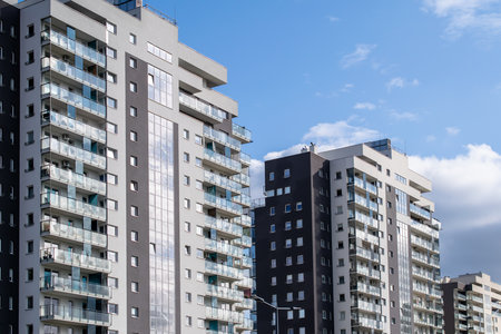 apartment blocks on a sunny dayの写真素材