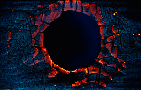 glowing board, burning wood, backgroundの写真素材