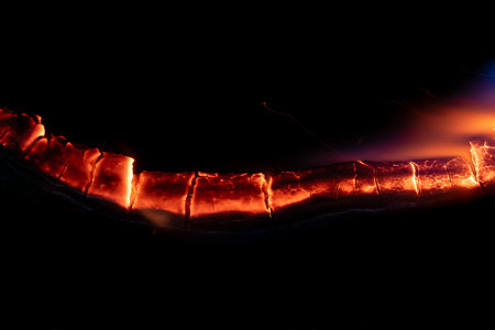 glowing board, burning wood, background