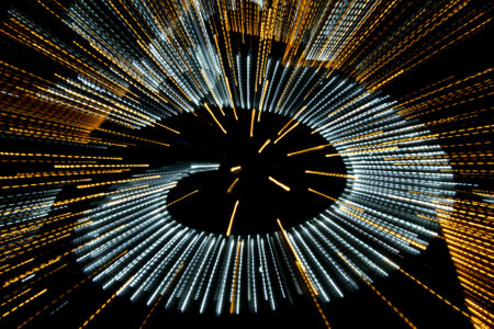 light lines of speed in spaceの写真素材