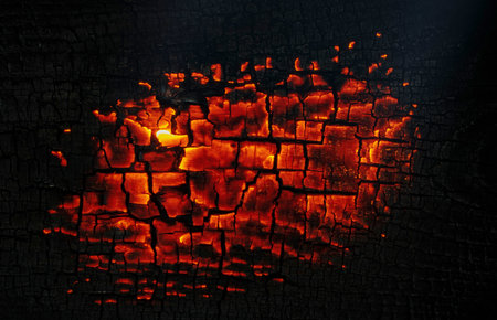 glowing board, burning wood, backgroundの写真素材