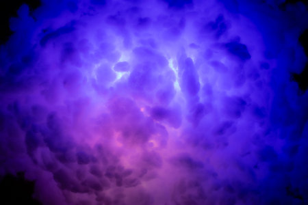 colorful fog in the dark