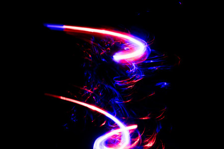 movement of lights with speed, painting with light