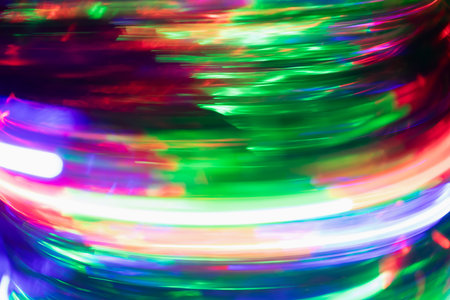 movement of lights with speed, painting with lightの写真素材