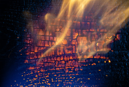 glowing board, burning wood, backgroundの写真素材