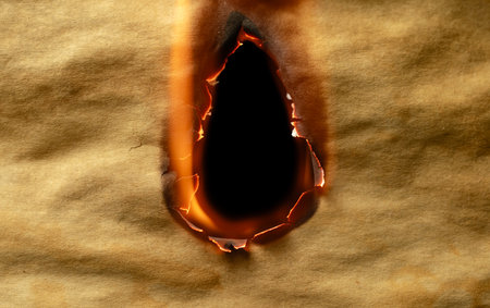burning old brown paper, glowing edge of paper