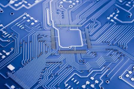 printed circuit board. layout of tracksの写真素材