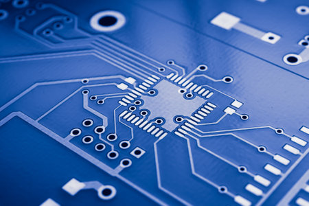 printed circuit board. layout of tracksの写真素材