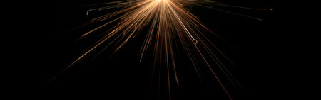 stars, explosion of sparks from an electrical short circuit