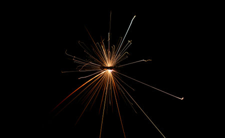 stars, explosion of sparks from an electrical short circuit