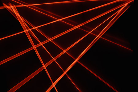 laser light. streaks of light rippling and twisting.の写真素材