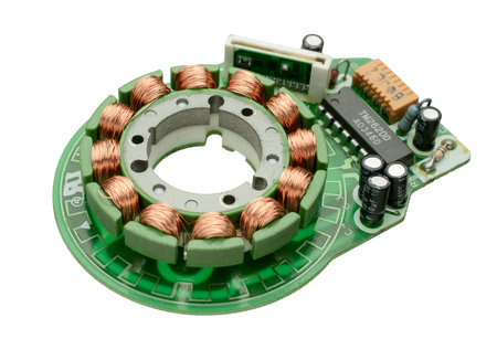 electric motor, magnetic coils with copper wireの写真素材