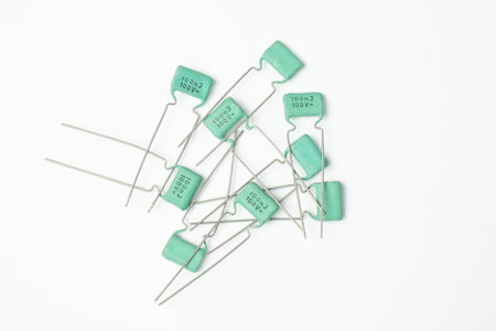 foil capacitors on a white background