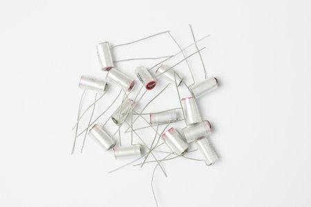 foil capacitors on a white background