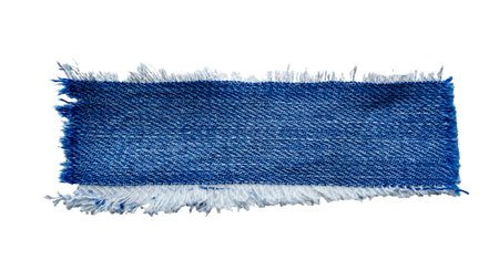 jeans. a frayed and torn piece of denim ragの写真素材