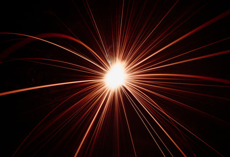 stars, explosion of sparks, electric flower, blot of lightの写真素材