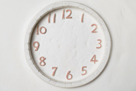 white clock face without handsの写真素材