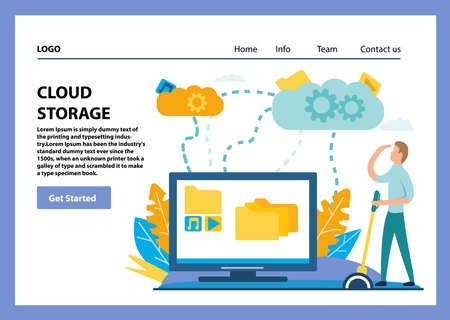 Cloud storage downloads to the cloud. Data transfer. Network service.のイラスト素材