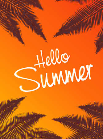Vector an inscription the Hello Summer on an orange background.vacation poster.のイラスト素材