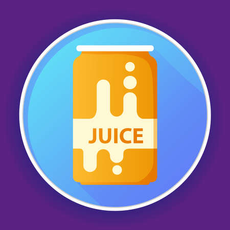 Soda cans icon. Orange juice. Flat illustration vector.のイラスト素材