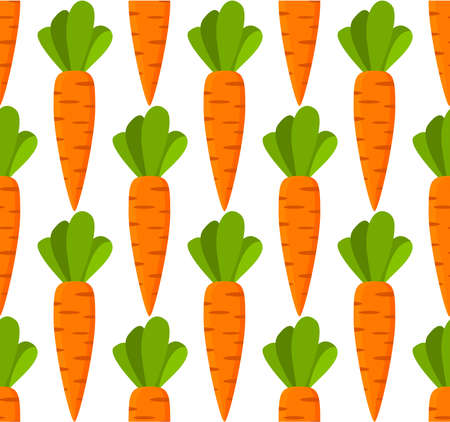 Seamless pattern ripe carrot vegetables. Flat illustration vector.