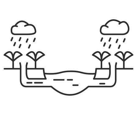 Garden irrigation icon. Agricultural concept growing plants.のイラスト素材