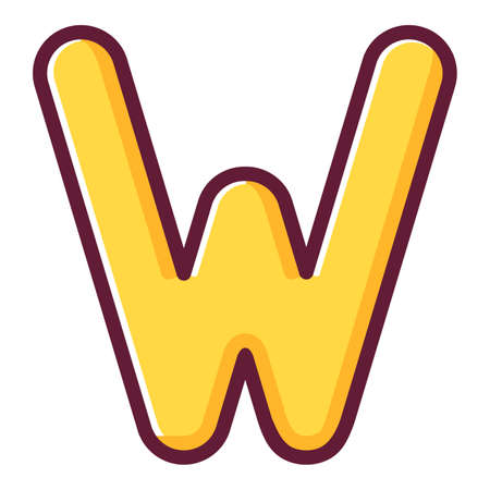 Letter W of the English alphabet. Alphabetic character.のイラスト素材