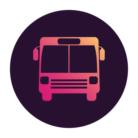 Bus icon. Public transport. Vehicle cabin. Front view.のイラスト素材