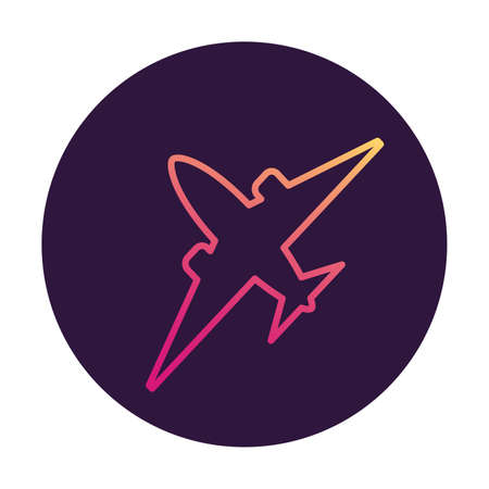 Airplane outline icon gradient.Passenger jet aircraft .Flat vector.のイラスト素材