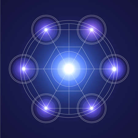 Sacred geometry. Concept for astrology. Flat illustration vector.のイラスト素材
