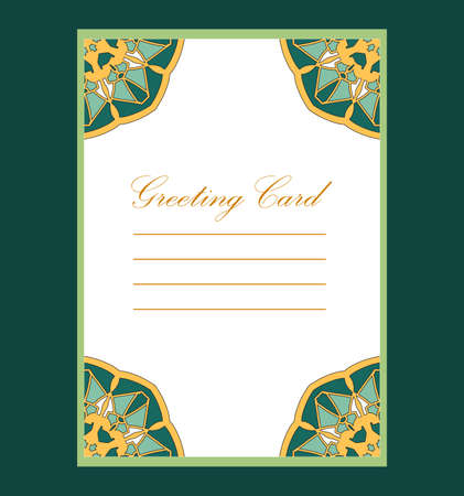 Card template in a vector about a pattern a mandala. Floral mandala and ornaments.のイラスト素材
