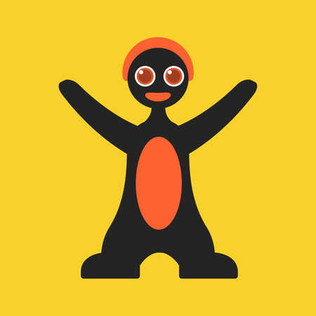 Funny Monster cartoon happy character the lovely smiling cheerful.