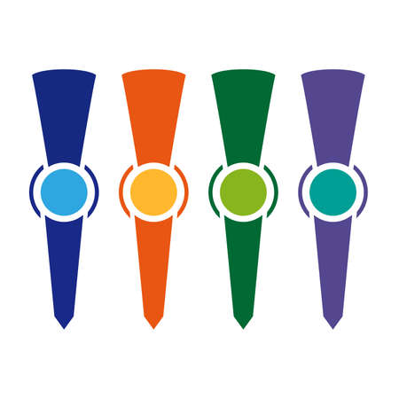 Symbol for infographic arrow with a circle. Target target concept.のイラスト素材