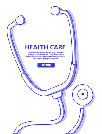 Stethoscope medical icon.Flat vector.Isolated on white background.のイラスト素材